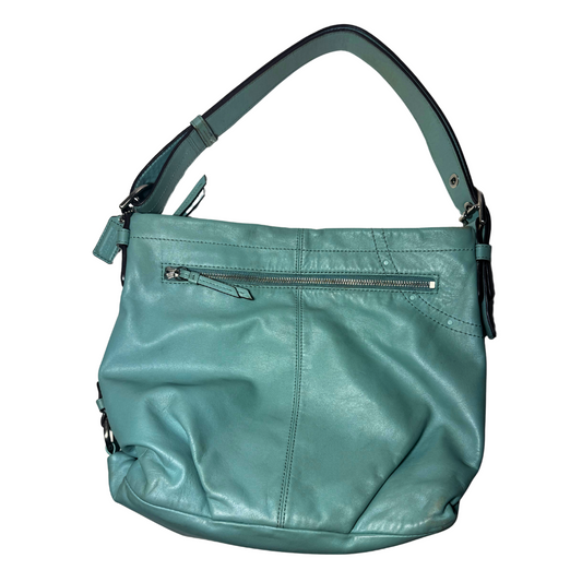 Coach Aqua Bag with Silver Studded Appliqués F16178