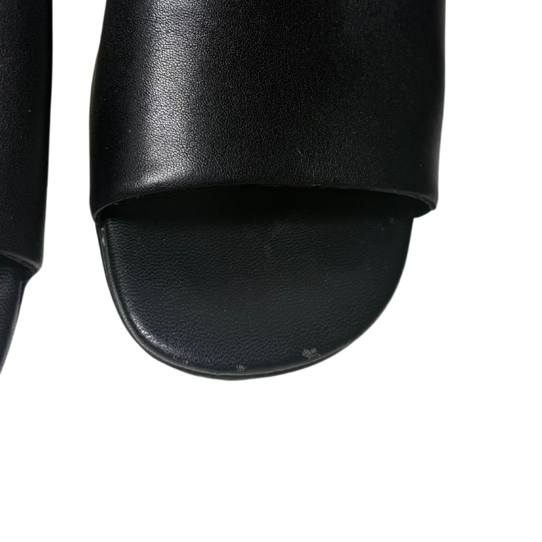 Fendi First Black Leather Heel Mules