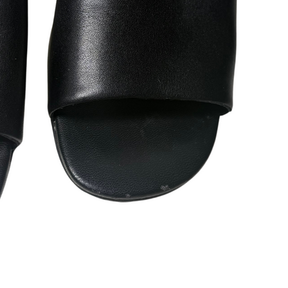 Fendi First Black Leather Heel Mules